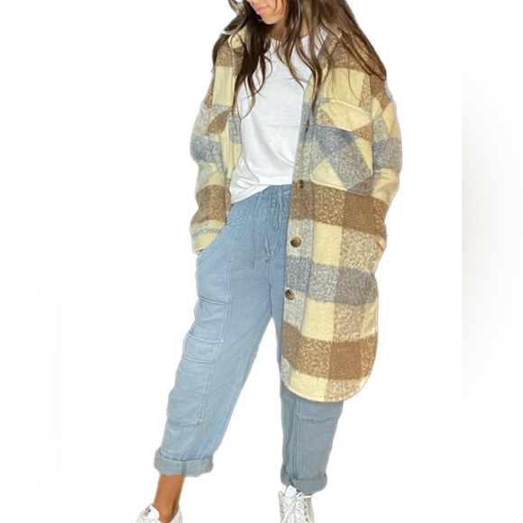 R. D. style Jackets & Blazers - RD STYLE - WOVEN PLAID SHACKET